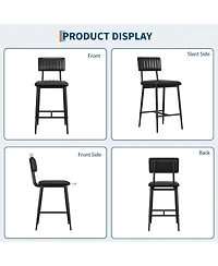 gaomon Set of 2 400LBS Heavy-Duty Counter Height Pu Leather Stools