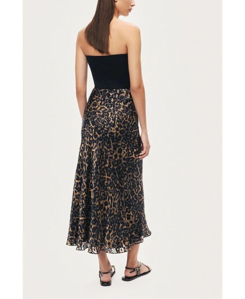 Nocturne Women's Printed Leopard Midi Skirt