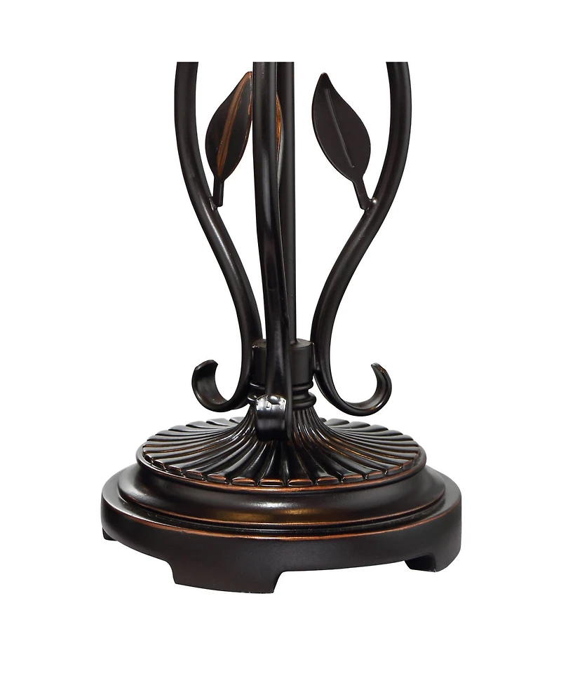 Franklin Iron Works Feuille 23 3/4" High Leaf and Vine Farmhouse Rustic Accent Table Lamps Set of 2 with Pull Chain