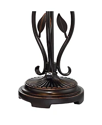 Franklin Iron Works Feuille 23 3/4" High Leaf and Vine Farmhouse Rustic Accent Table Lamps Set of 2 with Pull Chain