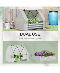 Outsunny Raised Garden Bed with Cover, Mini house,