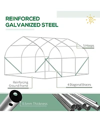 Outsunny Tunnel house w/ Mesh Door & Roll-up Sidewalls Hot House