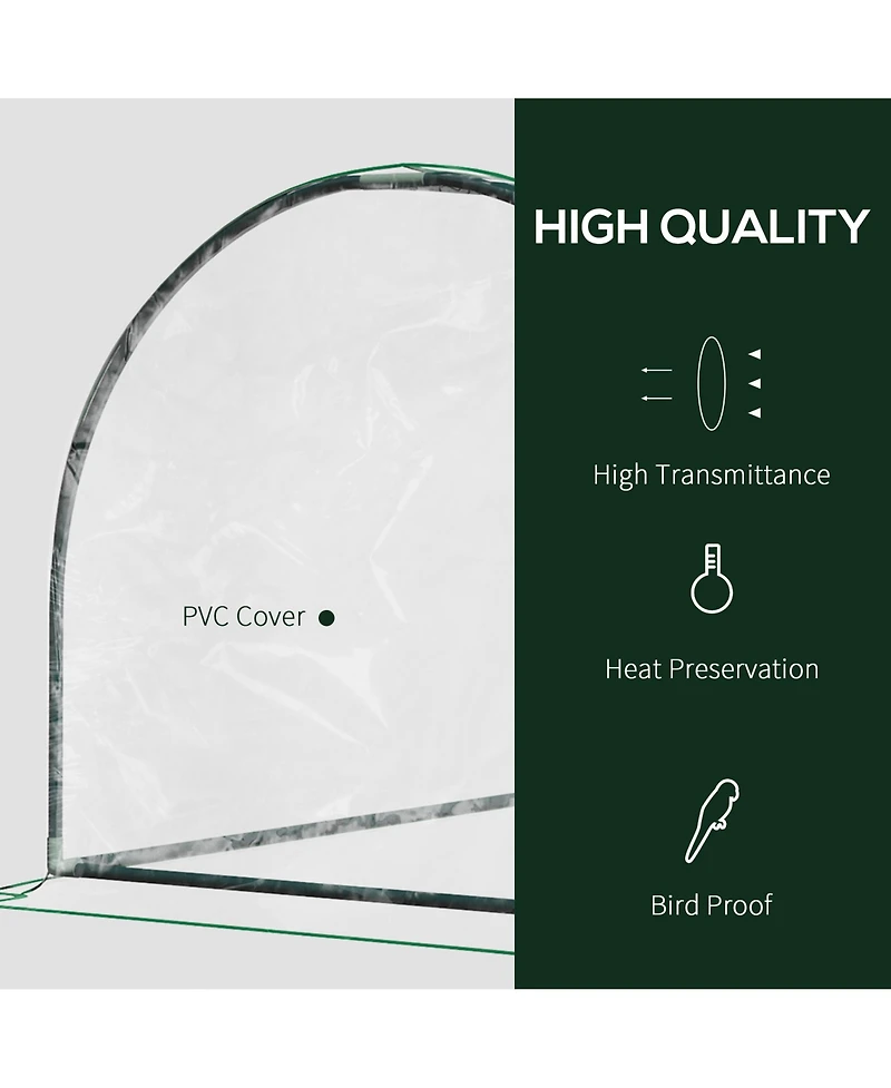 Outsunny Portable Mini house with 4 Zippe Doors, Pvc Cover,