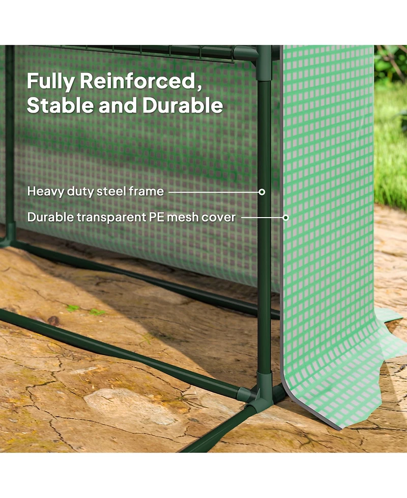 Outsunny Walk-in house, 18 Shelves, 95.25" x 70.75" x 82.75",