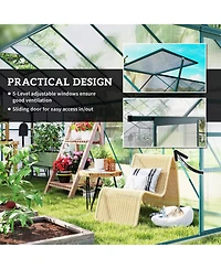 Outsunny 16' x 8' Polycarbonate Walk-in Garden house w/ Sliding Door