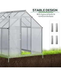 Outsunny 8' x 6' x 6.5' Large Polycarbonate Walk-in house,