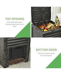 Outsunny Garden Compost Bin 80 Gallon Large Outdoor Compost Container