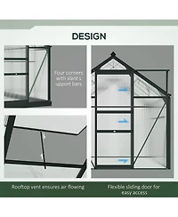 Outsunny 6' x 10' x 6.5' Large Polycarbonate Walk-in house,