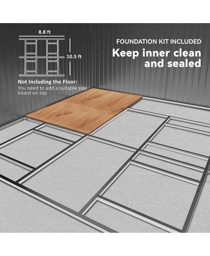 Outsunny 11' x 13' Storage Shed Garden Tool House w/ Vents Doors