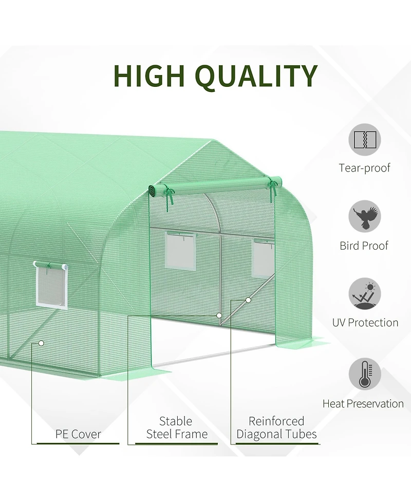 Outsunny 11.5' x 10' x 6.5' Portable Walk-In Tunnel house,