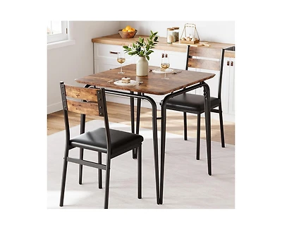 gaomon 3-Piece 2-Person Vintage Square Dining Table Set
