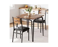 gaomon 3-Piece 2-Person Vintage Square Dining Table Set