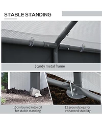 Outsunny 8' x 6' x 7.5' Steeple Walk-In house Tunnel Portable Garden Steel Frame
