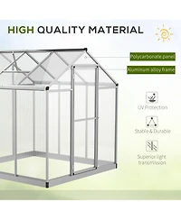 Outsunny 6' x 6' Portable Outdoor Walk-In Garden house w/ Roof Vent