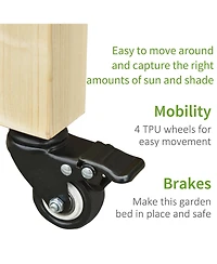 Outdoor/Indoor Raised Garden Bed on Wheels w/ Non-Woven Bag & Shelf