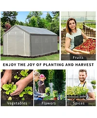 Outsunny Walk-in house with Windows Roll Up Door 20' x 10' x 9',