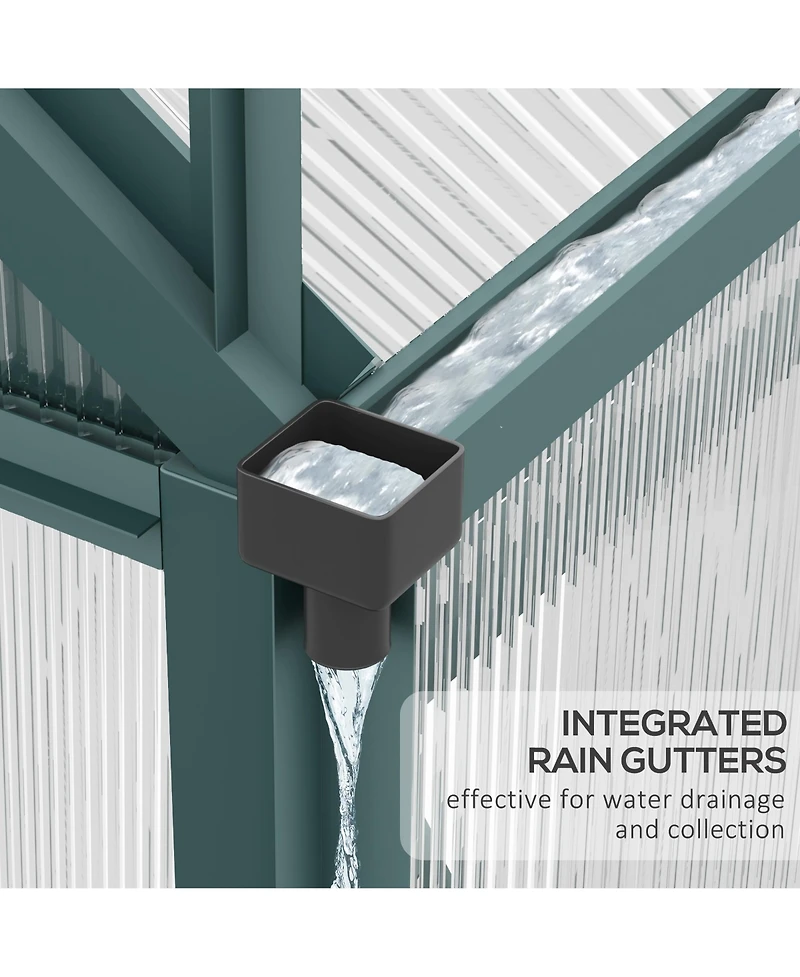 Outsunny 6' x 10' x 7' Large Polycarbonate Walk-in house,