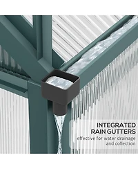 Outsunny 6' x 10' x 7' Large Polycarbonate Walk-in house,