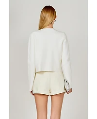 endless rose Women's Floral Detail Cardigan