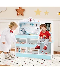 Slickblue Wooden Medical Playset for Kids 3+ with Stethoscope Toy
