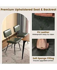 Gouun Upholstered Dining Chairs Set of 2 with Padded Backrest and Metal Legs