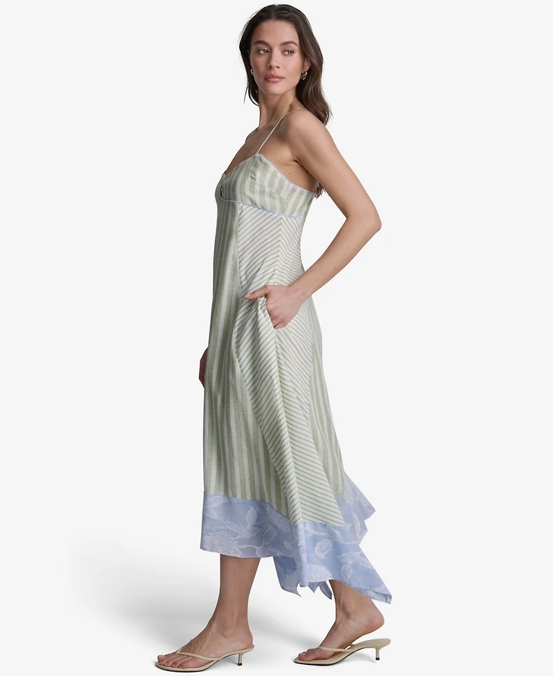 Bcbg Women's Striped High-Low Midi Dress