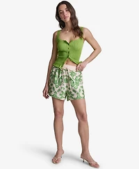 Bcbg Women's Botanical Print Pull-On Polyester Shorts