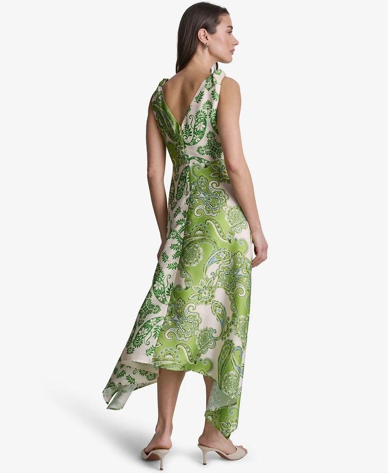 Bcbg Women's Printed V-Neck Polyester Hem Dress