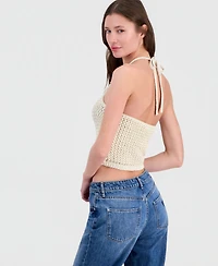 Guess Women's Alicia Flower Crochet Halter Sweater