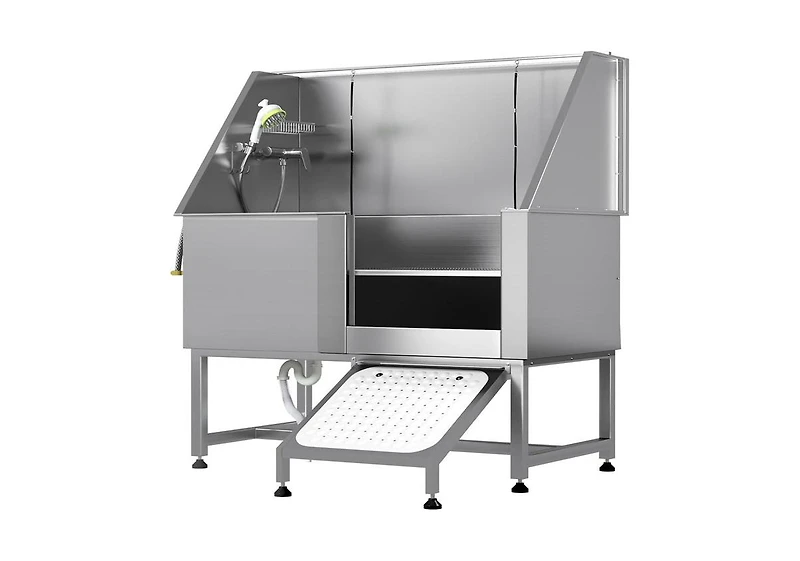 Aecojoy 50” Height Adjustable Stainless Steel Dog Bathtub with Ramp