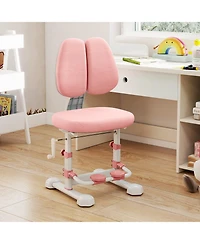 Gouun Kids Study Chair with Double Backrest, Adjustable Height and Footrest