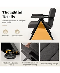 Gouun Oversized Tufted Accent Chair with Metal Frame and Padded Armrests