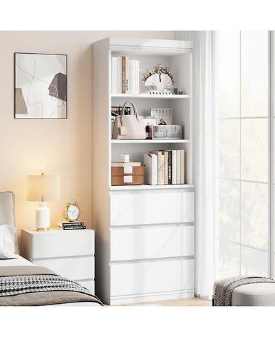 gaomon 5-Tier Industrial Metal Frame Bookshelf, Farmhouse Open Storage Organizer