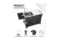 Aecojoy Outdoor Kitchen Sink with Hose Hook up, Stainless Steel Grill Prep Table Kitchen Cabinets Island