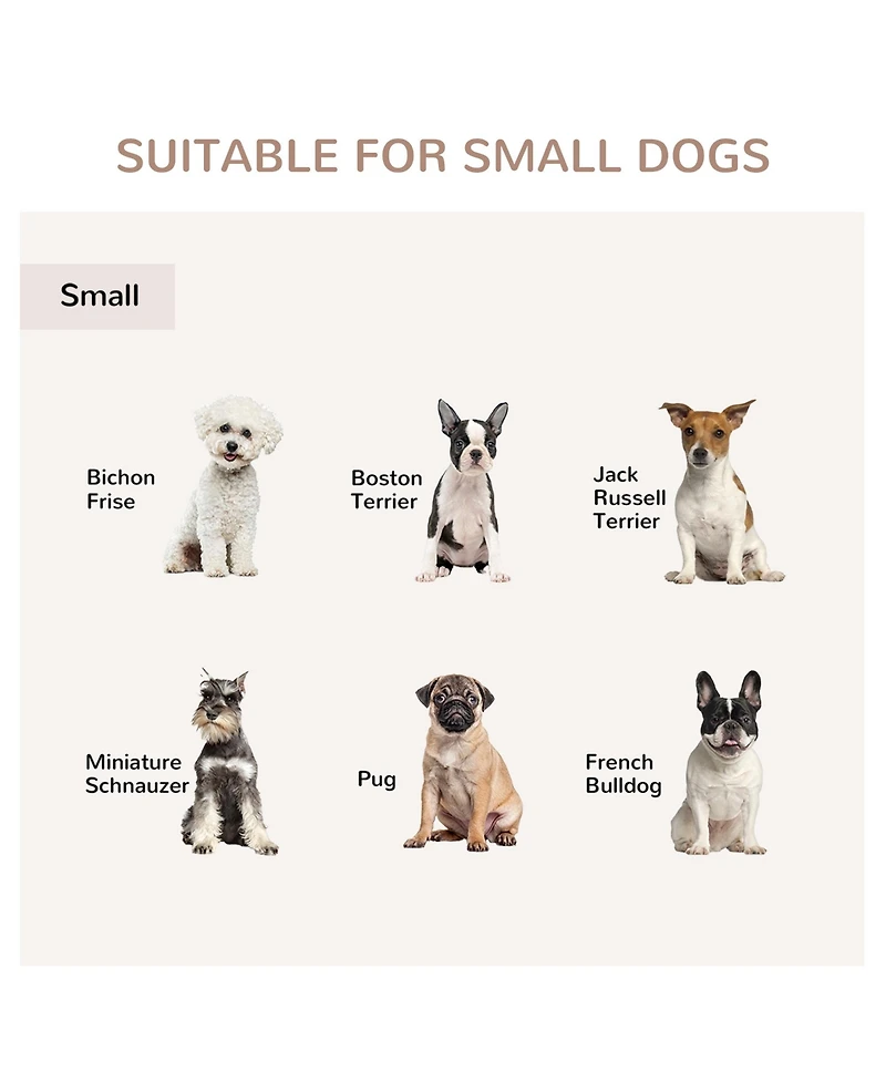 Aostirmotor Dog Crate End Table with Triple Doors, Wooden Indoor Puppy Kennel with Steel Tubes for Small Dogs