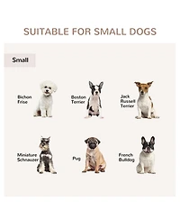 Aostirmotor Dog Crate End Table with Triple Doors, Wooden Indoor Puppy Kennel with Steel Tubes for Small Dogs