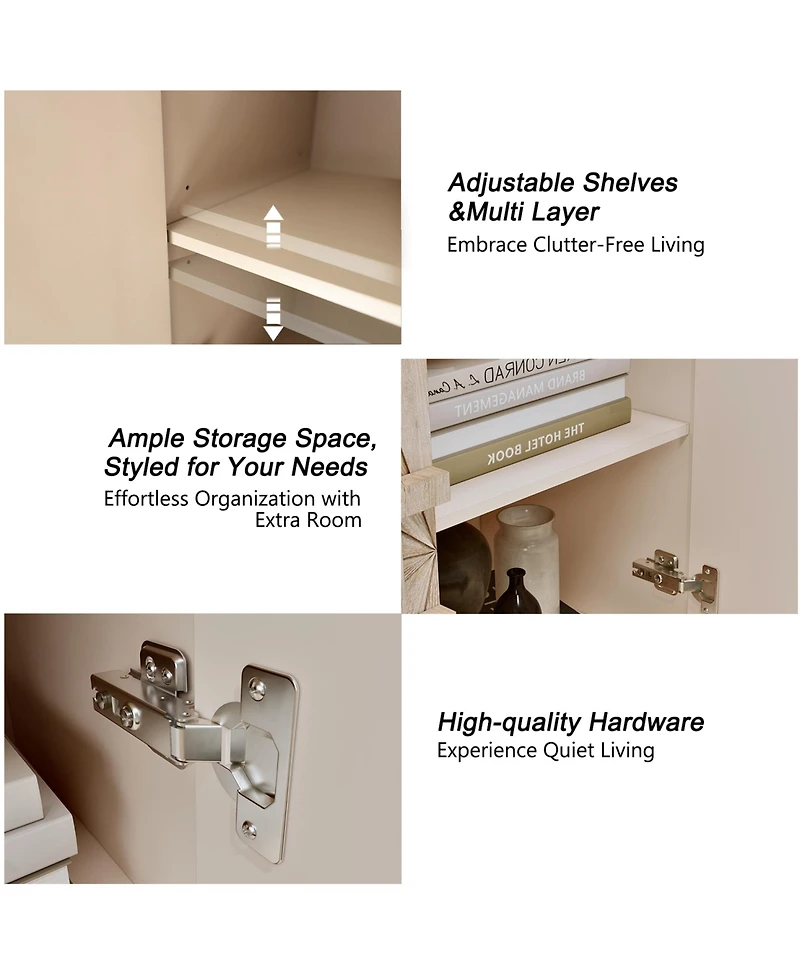 Rainsken Farmhouse Buffet Sideboard Table