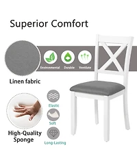 Streamdale Furniture Wooden Dining Chairs Set of 4 with Padded Seat