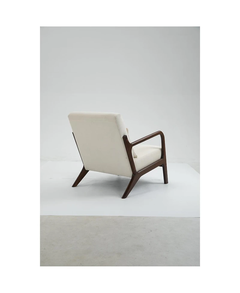 Streamdale Furniture Mid Century Modern Accent Chair with Wood Frame & Waist Cushion