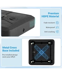 Costway Cantilever Umbrella Base with Wheels, Retractable Pull Rod, 360degree(s) Rotation for Pool