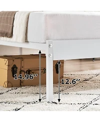 gaomon Bed Frame Metal Platform Mattress Foundation with Headboard Heavy Duty Steel Slat Support No Box Spring