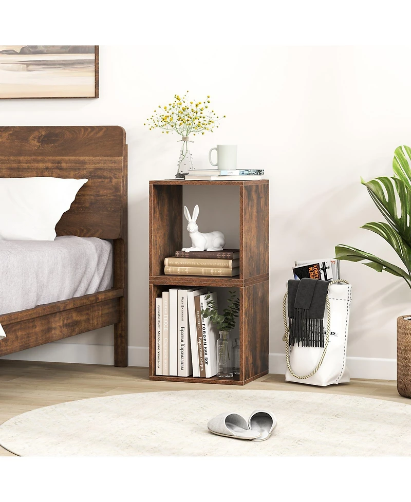 Slickblue Cube Storage Organizer Set of 2-White