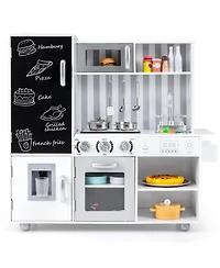 Pretend Play Kitchen for Kids with Realistic Sounds and Lights Interactive Cooking Toy