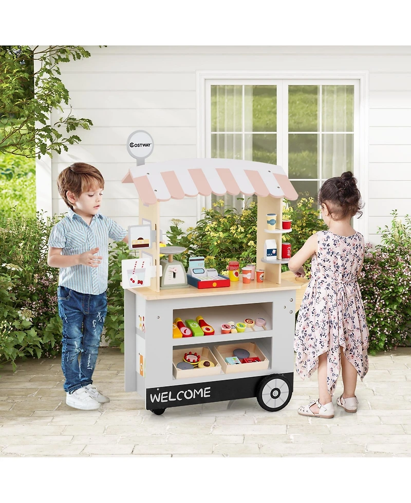 Slickblue Toy Cart Play Set with Pos Machine and Lovely Scale