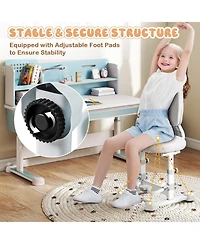 Gouun Kids Study Chair with Double Backrest, Adjustable Height and Footrest