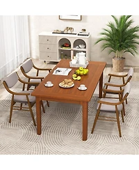 Gouun Wooden Dining Chairs Set of 2 with Padded Seat and Armrests, Rubber Wood