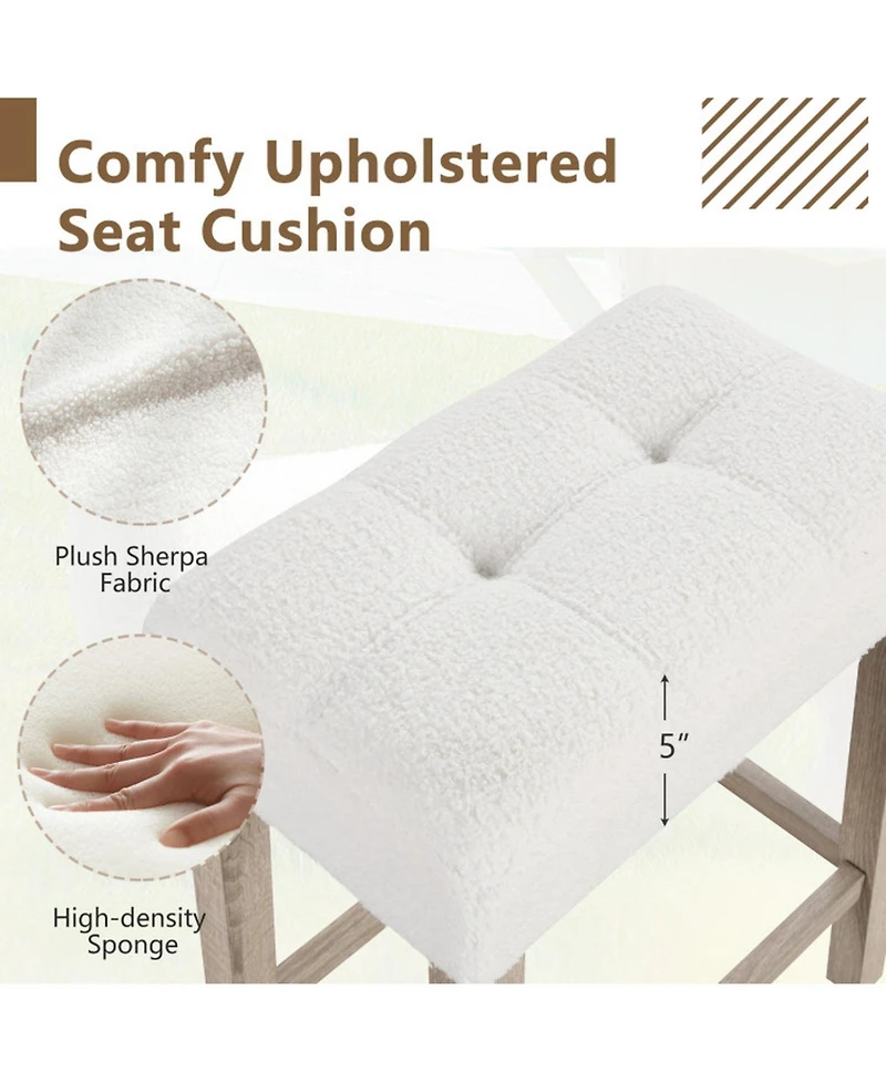 Gouun Upholstered Counter Height Bar Stools Set of 2.