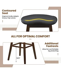 Gouun Swivel Upholstered Faux Leather Counter Height Bar Stools Set of 2