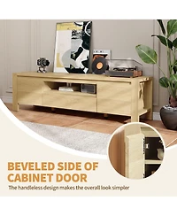 gaomon Tv Stand with Cabinet Doors, Entertainment Center with Adjustable Shelves