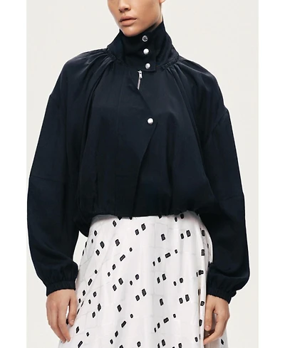 Nocturne Women's High-Neck Gathered Jacket